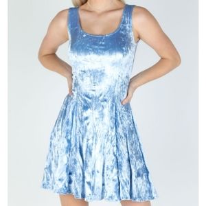 Powder Crushed Velvet Evil Skater Dress